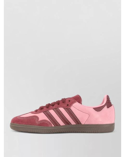 Adidas Pink Suede Leather Low-Top Sneakers
