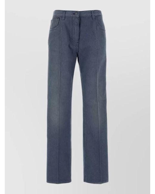 Prada Blue Denim Straight-Leg Trousers
