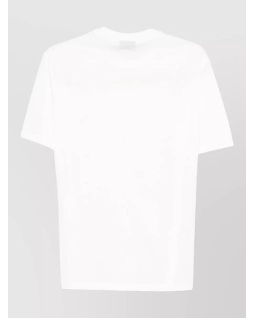 Emporio Armani White Cotton Logo-Print Short-Sleeve T-Shirt for men