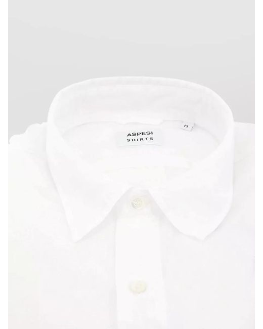 Aspesi White Cotton Shirt Regular Fit Long Sleeves for men