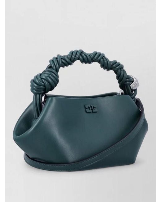 Ganni Blue Bou Mini Leather Shoulder Bag