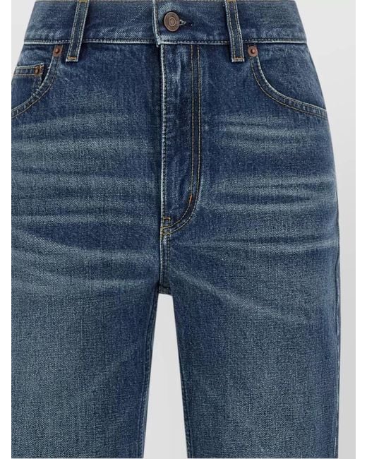 Chloé Blue High Waist Palazzo Denim Trousers Belt Loops