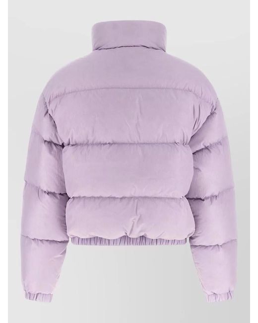 Ienki Ienki Purple Down Jacket High Collar Quilted Design