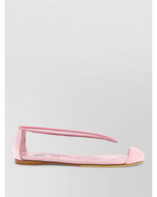 Moschino Pink Pvc Ballet Flats Round Toe Design