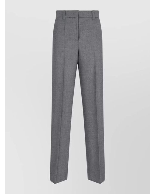 Incotex White Virgin Wool Straight-Leg Tailored Trousers