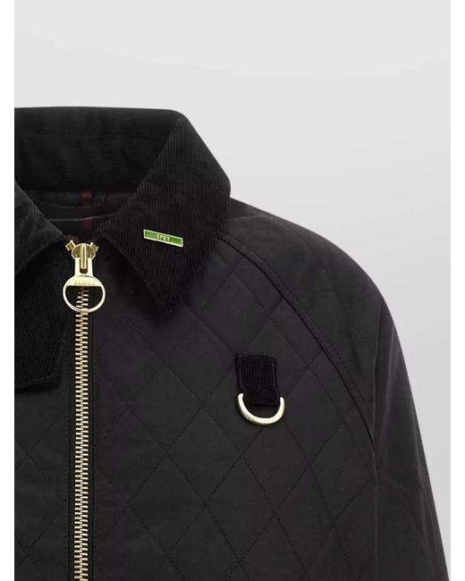 Barbour Black Spey Icons Quilted Cropped Casual Jacket