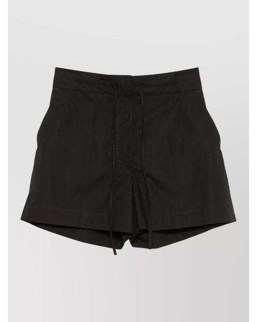 P.A.R.O.S.H. Black Drawstring Detail Shorts Elastic Waistband