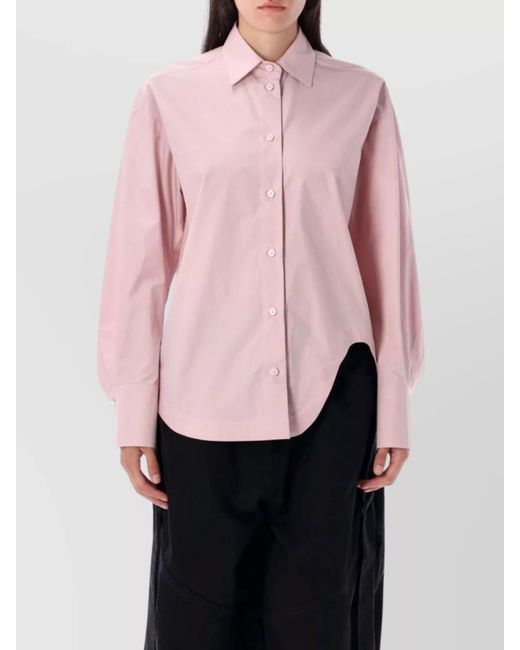 The Attico Pink Collared Neck Long Sleeves Shirt