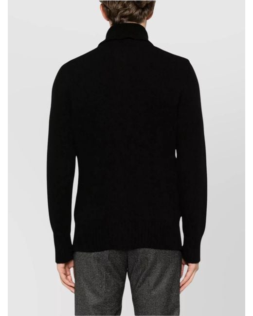 Tagliatore Black Wool Cardigan for men