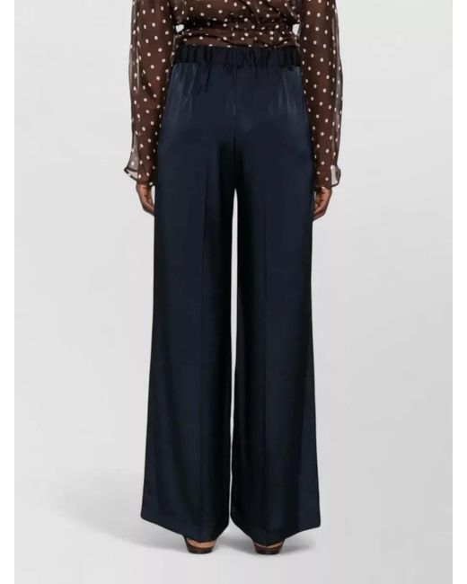 P.A.R.O.S.H. Blue Satin Wide Leg Trousers