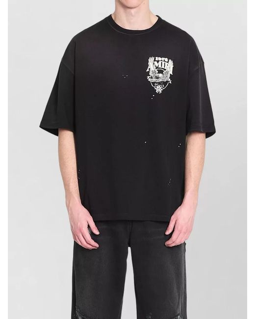 Amiri Black Eagle Loose Fit Cotton Jersey T Shirt for men