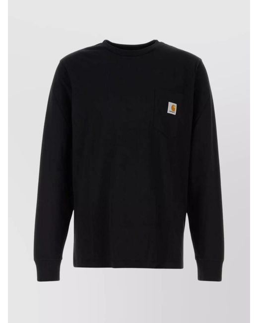 Carhartt Blue Cotton Long-Sleeve T-Shirt for men