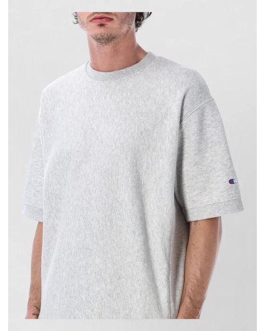 Champion Gray Short Sleeve Crew Neck Ribbed Hem Top for men