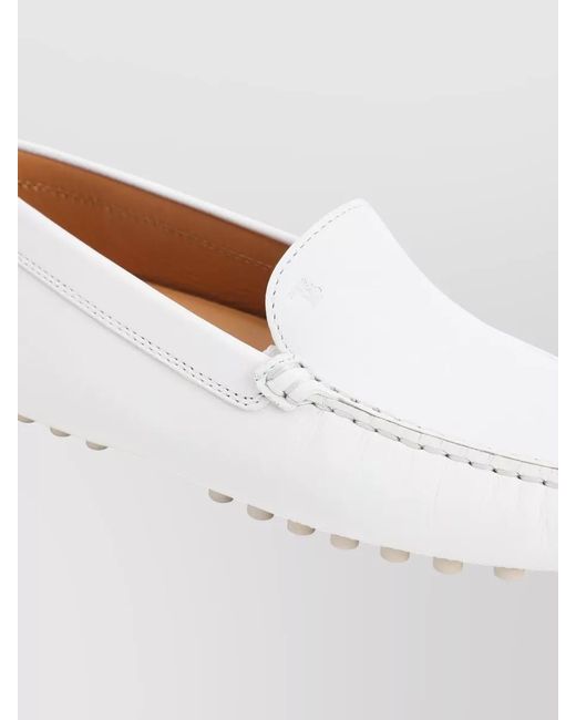 Tod's White Leather Loafers