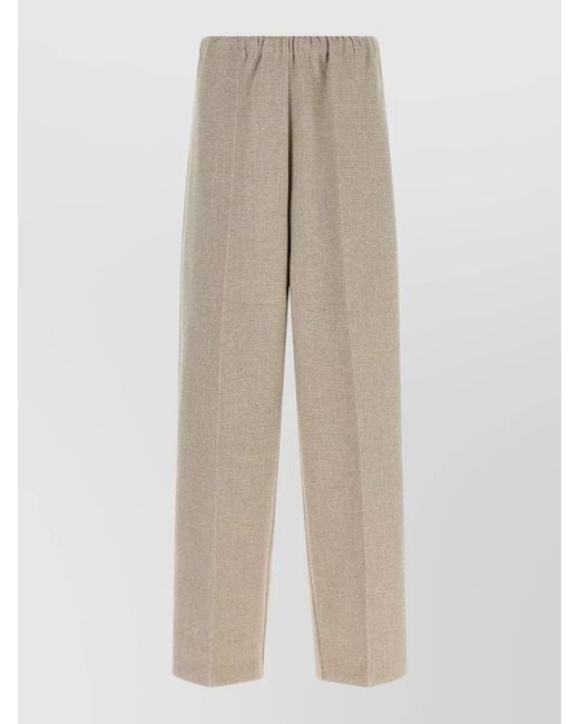 Fabiana Filippi Natural Trevi Pants Straight Leg Side Pockets