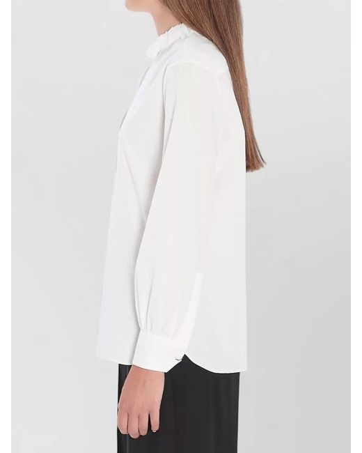 Saint Laurent White Cotton Long-Sleeve Shirt