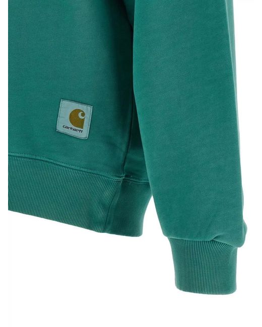 Carhartt Green Hudson Sweatshirt With Ribbed Cuffs And Hem for men