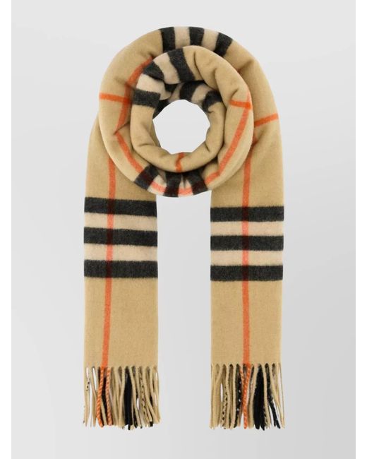 Burberry Natural Cashmere Check Scarf