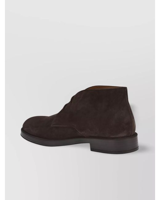 Tod's Brown Lace-Up Suede Boots Rubber Sole for men