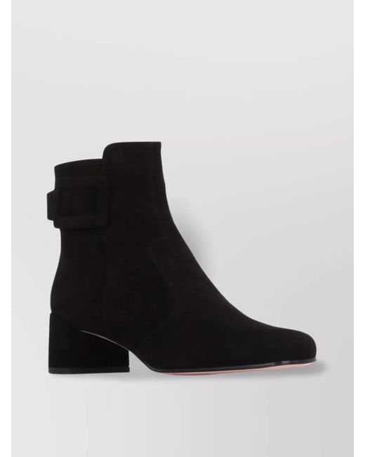 Roger Vivier Black Leather Tres Vivier Polly Bootie 45 Ankle Boots