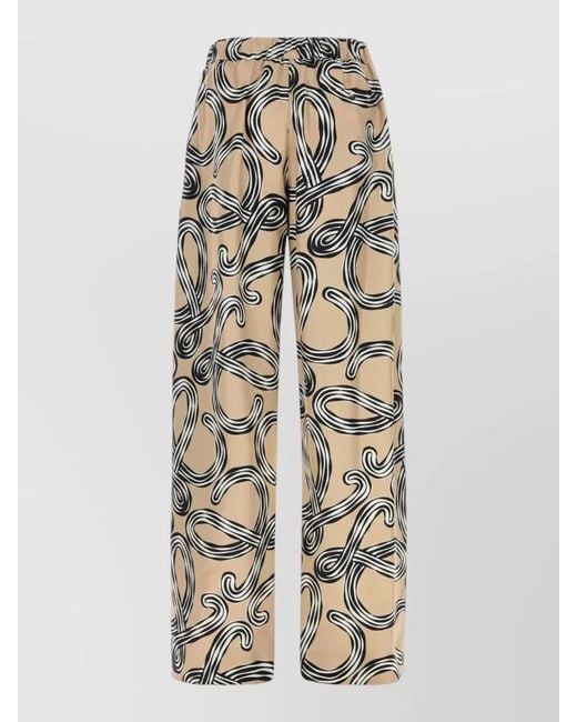 Loewe White Silk Pant Abstract Print Ibiza Style