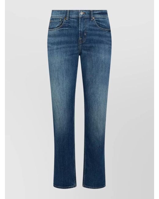 7 For All Mankind Blue Slim Straight Leg Denim Jeans Mid Rise for men