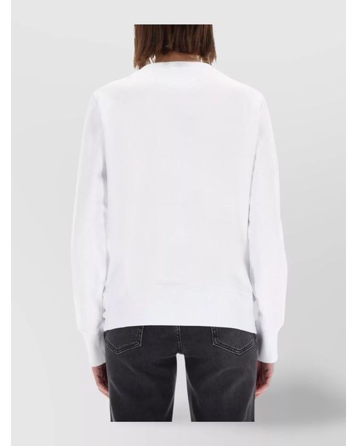 Versace Jeans Couture White Cotton Logo-Print Jumper