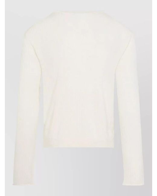 Our Legacy White Ribbed Henley Cotton Long Sleeve Top for men