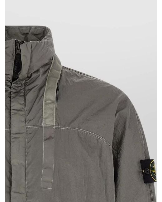 Stone Island Gray Nylon Bomber Jacket for men