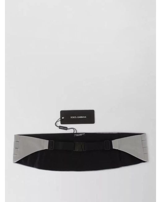 Dolce & Gabbana Gray Wide Silk Cummerbund Belt Adjustable Strap for men
