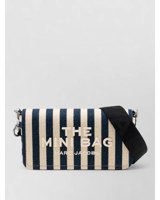 Marc Jacobs Blue Mini Shoulder Bag Cotton Striped Strap