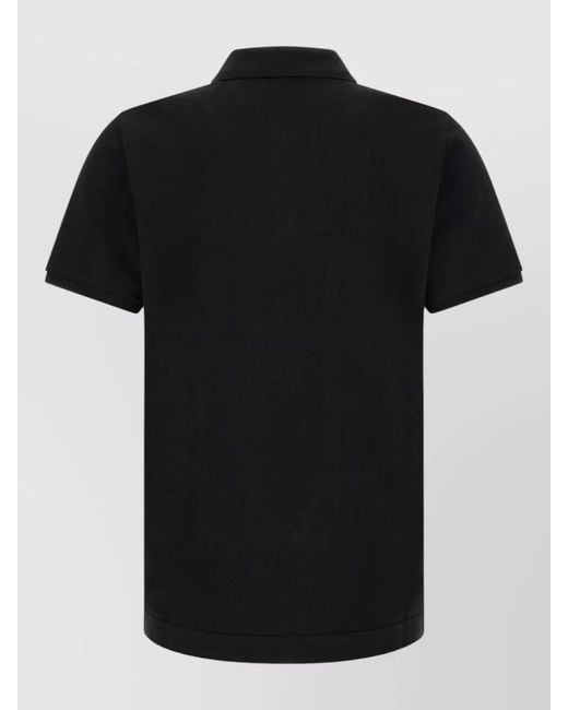 Moncler Black Leather Polo Shirt for men