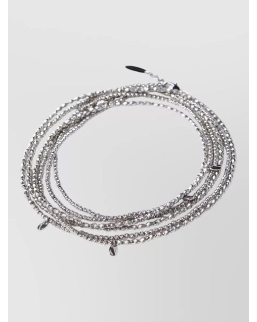 Brunello Cucinelli Metallic Bracelet Multi Strand Design Polished Finish Adjustable