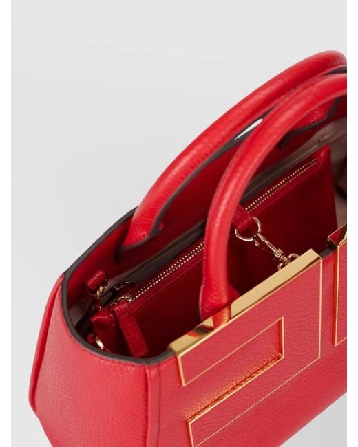 Elisabetta Franchi Red Leather-Effect Tote Bag