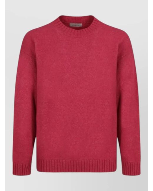 Laneus Textured Knit Sweater Ribbed Cuffs Hem for men