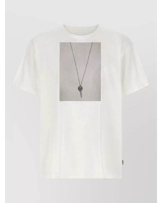 MM6 by Maison Margiela White Cotton Graphic Print T-Shirt for men