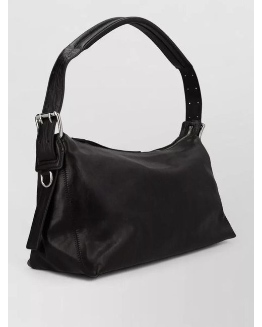 Lemaire Black Belted Baguette Leather Clutch Bag