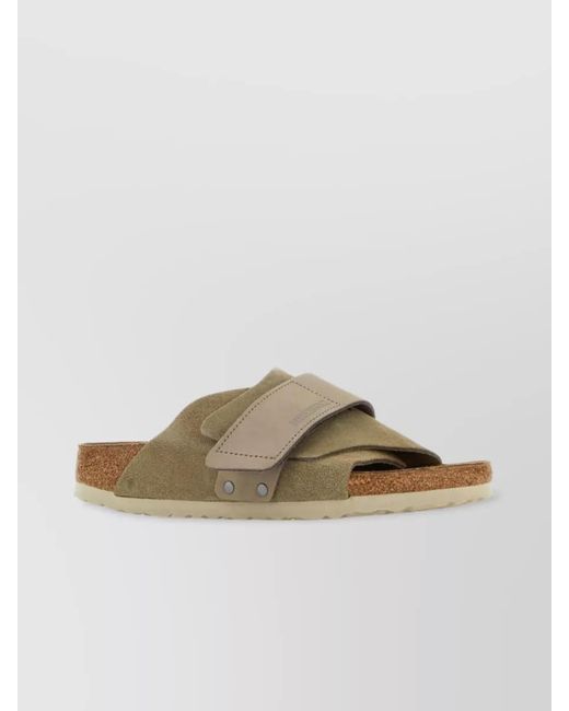 Birkenstock Brown Suede Leather Kyoto Slides