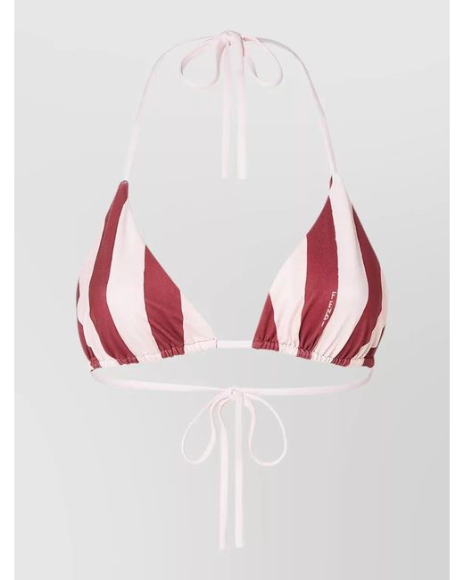 Fendi Red Reversible Triangle Bikini Top Pequin Stripes