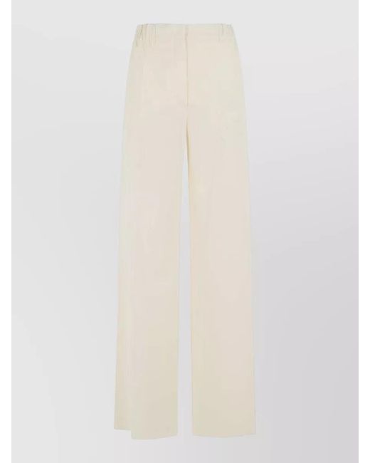 Max Mara White Virgin Wool Wide-Leg Trousers