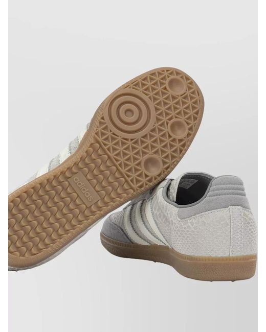 Adidas Originals Gray Samba Og Low Profile Rubber Sole Sneakers for men