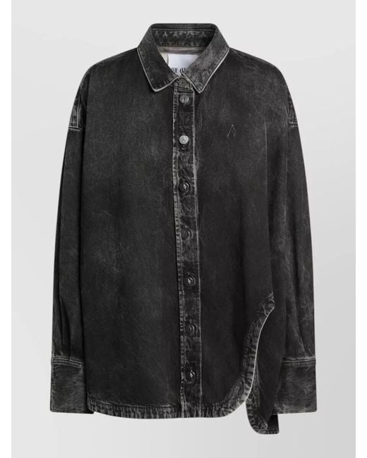The Attico Black Denim Single Breasted Coat