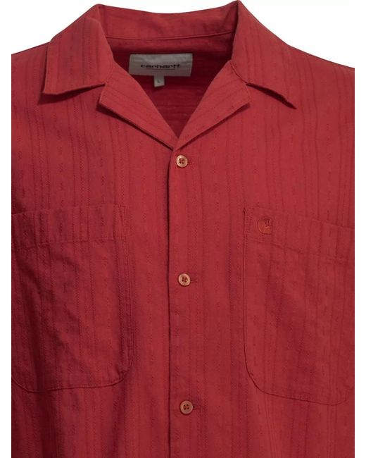Carhartt Red Gareth Short Sleeve Shirt Chest Pockets for men