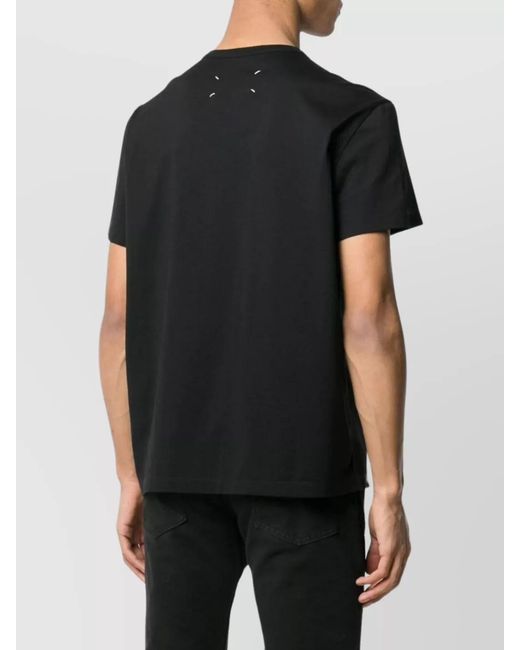 Maison Margiela Black Crew-Neck Cotton T-Shirt Short Sleeves for men