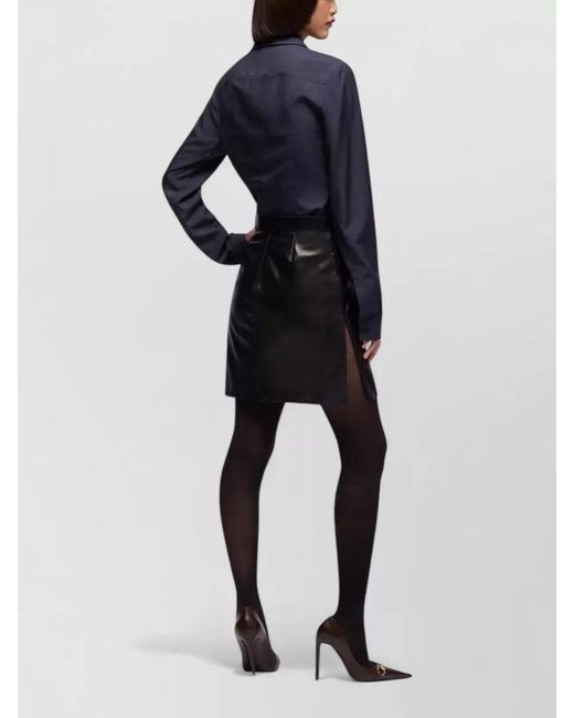 Gucci Black Leather Mini Skirt