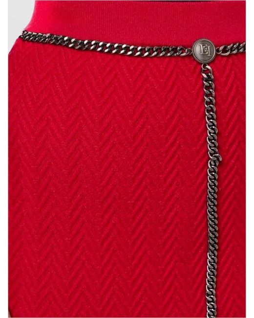 Elisabetta Franchi Red Pencil Skirt