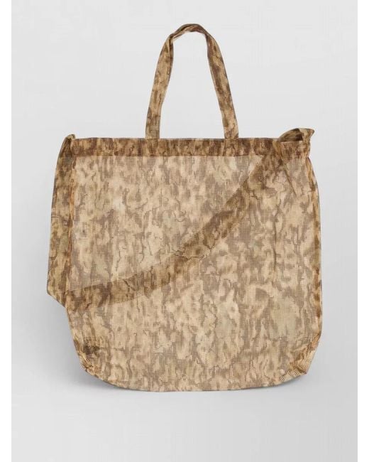 South2 West8 Natural Mesh Tote Bag Dual Handles Shoulder Strap for men