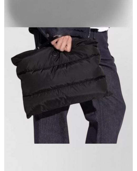 Moncler Black Caradoc Laptop Case Padded Design Strap for men