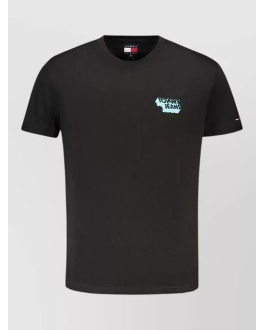 Tommy Hilfiger Black Graphic Print Cotton Short-Sleeve T-Shirt for men