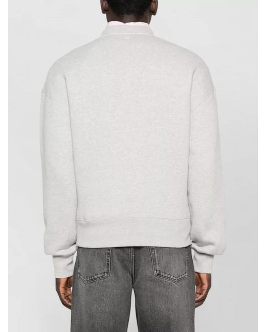 AMI White Ami De Coeur Cotton Crew Sweatshirt for men